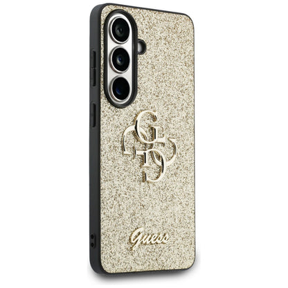 Hülle für Samsung Galaxy S26 S942, Guess, Fixed Glitter Big 4G Metal Frame, Gold