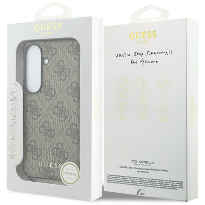 Hülle für Samsung Galaxy S26 S942, Guess, 4G Classic Logo Charm, Braun