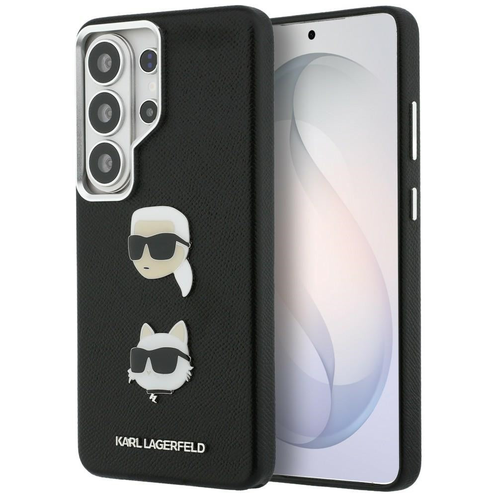 Hülle für Samsung Galaxy S26 Ultra S948, Karl Lagerfeld, Saffiano Karl & Choupette's Head Pin, Schwarz