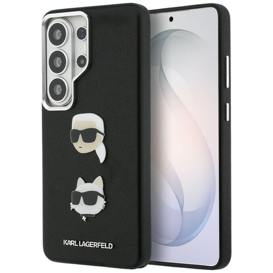 Hülle für Samsung Galaxy S26 Ultra S948, Karl Lagerfeld, Saffiano Karl & Choupette's Head Pin, Schwarz