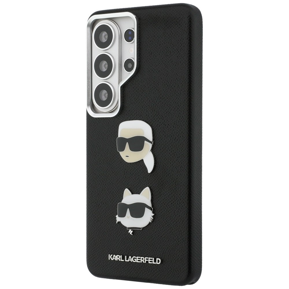 Hülle für Samsung Galaxy S26 Ultra S948, Karl Lagerfeld, Saffiano Karl & Choupette's Head Pin, Schwarz
