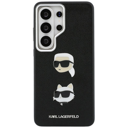 Hülle für Samsung Galaxy S26 Ultra S948, Karl Lagerfeld, Saffiano Karl & Choupette's Head Pin, Schwarz