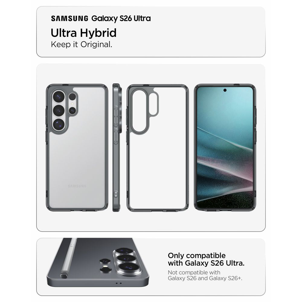 Hülle für Samsung Galaxy S26 Ultra S948, Spigen, Ultra Hybrid, Rauch ACS10678