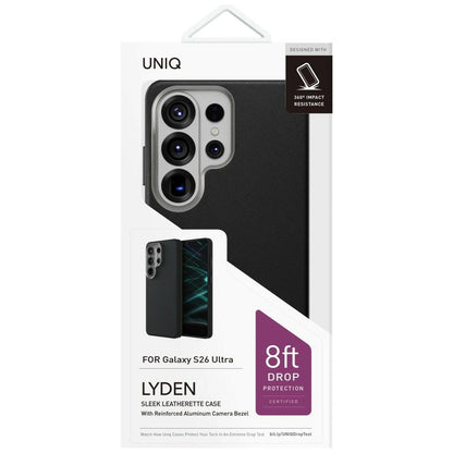 Hülle für Samsung Galaxy S26 Ultra S948, UNIQ, Lyden Leatherette, Schwarz