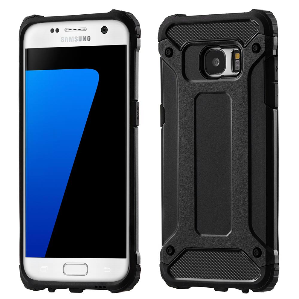 Hülle für Samsung Galaxy S7 G930, Techsuit, Hybrid Armor, Schwarz