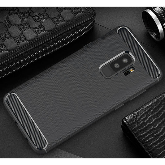 Hülle für Samsung Galaxy S9+ G965, Techsuit, Carbon, Schwarz