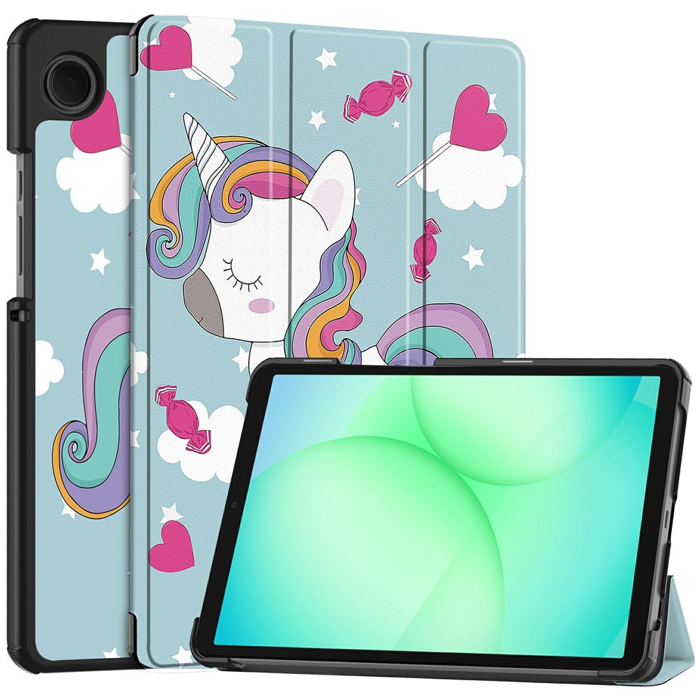 Hülle für Samsung Galaxy Tab A11 / Tab A9, Techsuit, FoldPro Unicorn Neues Modell, Mehrfarbig