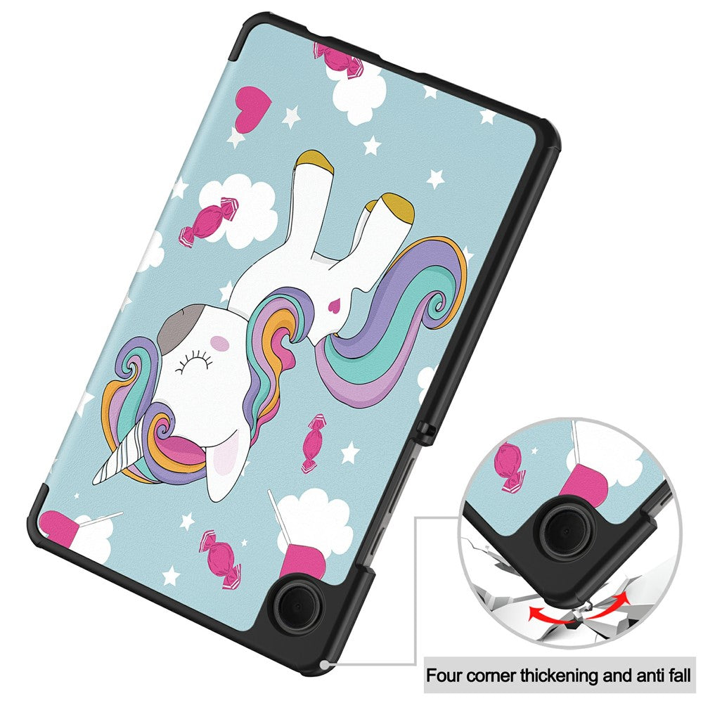 Hülle für Samsung Galaxy Tab A11 / Tab A9, Techsuit, FoldPro Unicorn Neues Modell, Mehrfarbig