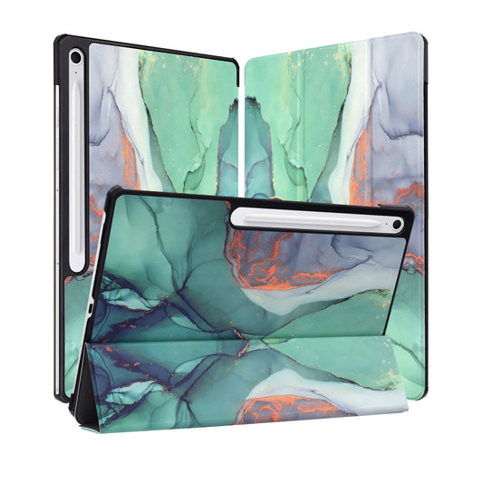 Hülle für Samsung Galaxy Tab S10 FE+, Techsuit, FoldPro Green Time, Mehrfarbig