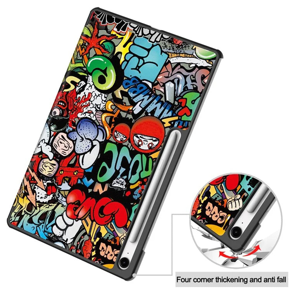 Hülle für Samsung Galaxy Tab S10 FE+, Techsuit, FoldPro Urban Vibe, Mehrfarbig