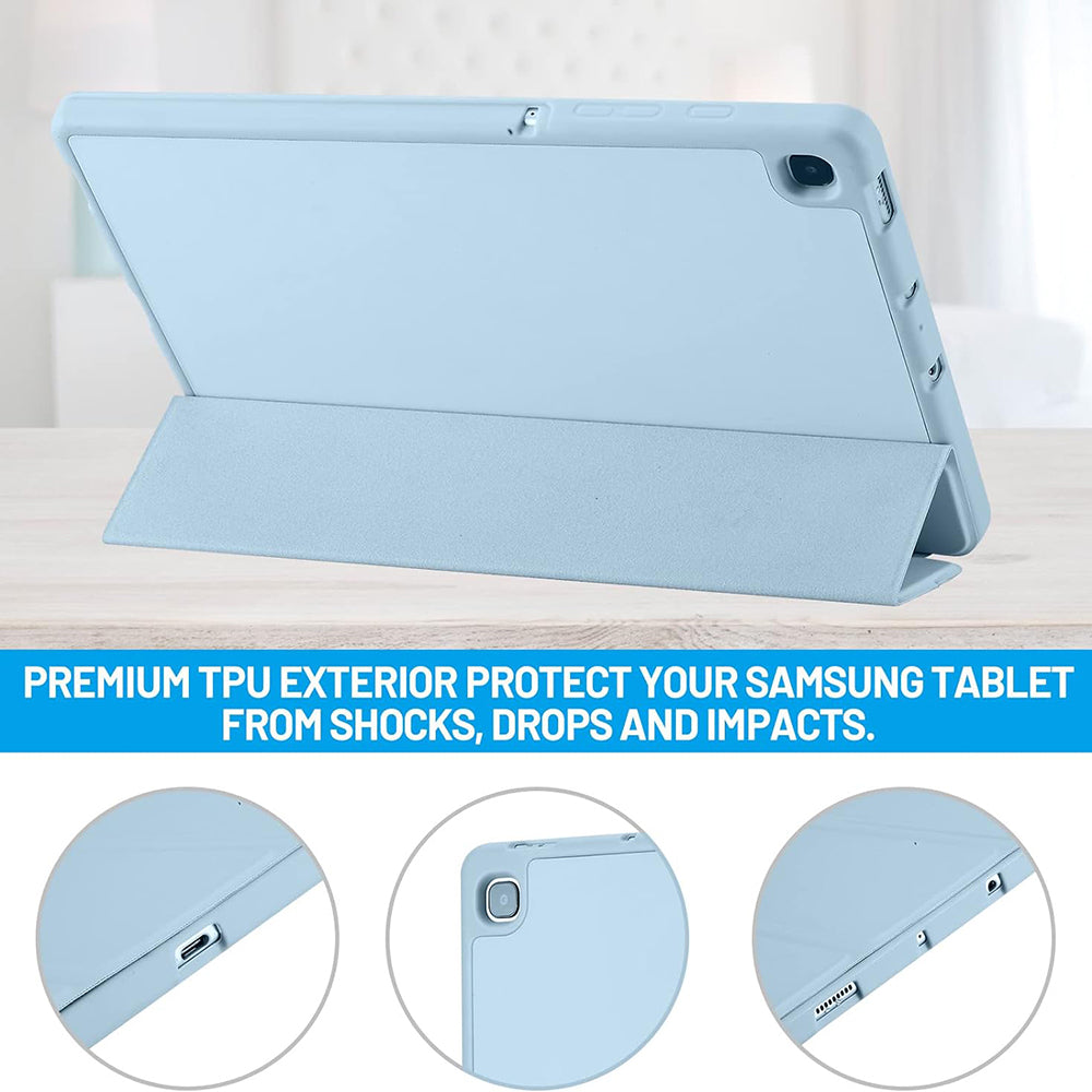 Hülle für Samsung Galaxy Tab S6 Lite (2024) / Tab S6 Lite (2022) / Tab S6 Lite (2020), Techsuit, Flex Trifold, Blau