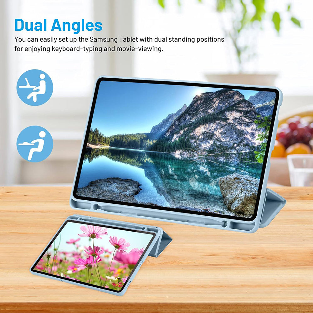 Hülle für Samsung Galaxy Tab S6 Lite (2024) / Tab S6 Lite (2022) / Tab S6 Lite (2020), Techsuit, Flex Trifold, Blau