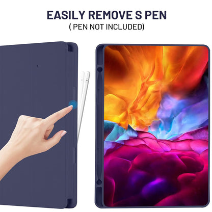 Hülle für Samsung Galaxy Tab S6 Lite (2024) / Tab S6 Lite (2022) / Tab S6 Lite (2020), Techsuit, Flex Trifold, Marineblau