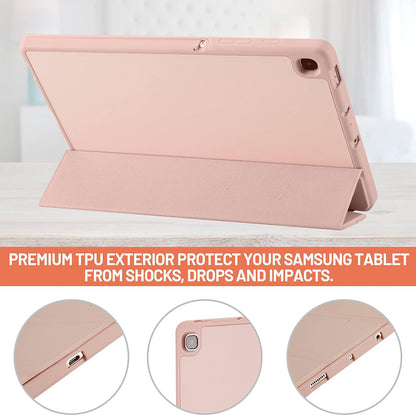 Hülle für Samsung Galaxy Tab S6 Lite (2024) / Tab S6 Lite (2022) / Tab S6 Lite (2020), Techsuit, Flex Trifold, Rosa