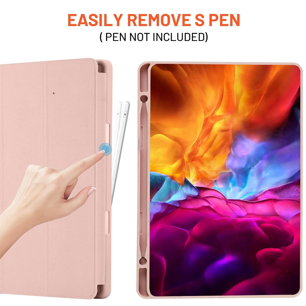 Hülle für Samsung Galaxy Tab S6 Lite (2024) / Tab S6 Lite (2022) / Tab S6 Lite (2020), Techsuit, Flex Trifold, Rosa