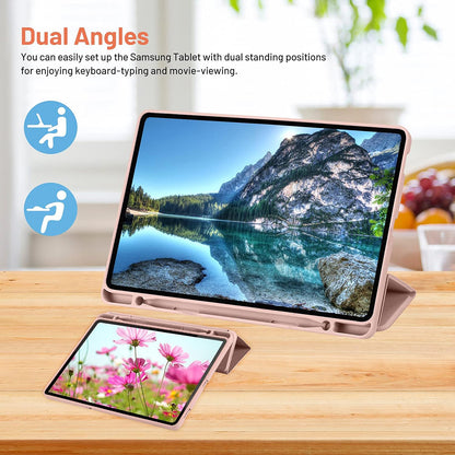 Hülle für Samsung Galaxy Tab S6 Lite (2024) / Tab S6 Lite (2022) / Tab S6 Lite (2020), Techsuit, Flex Trifold, Rosa