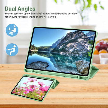 Hülle für Samsung Galaxy Tab S6 Lite (2024) / Tab S6 Lite (2022) / Tab S6 Lite (2020), Techsuit, Flex Trifold, Matcha Grün