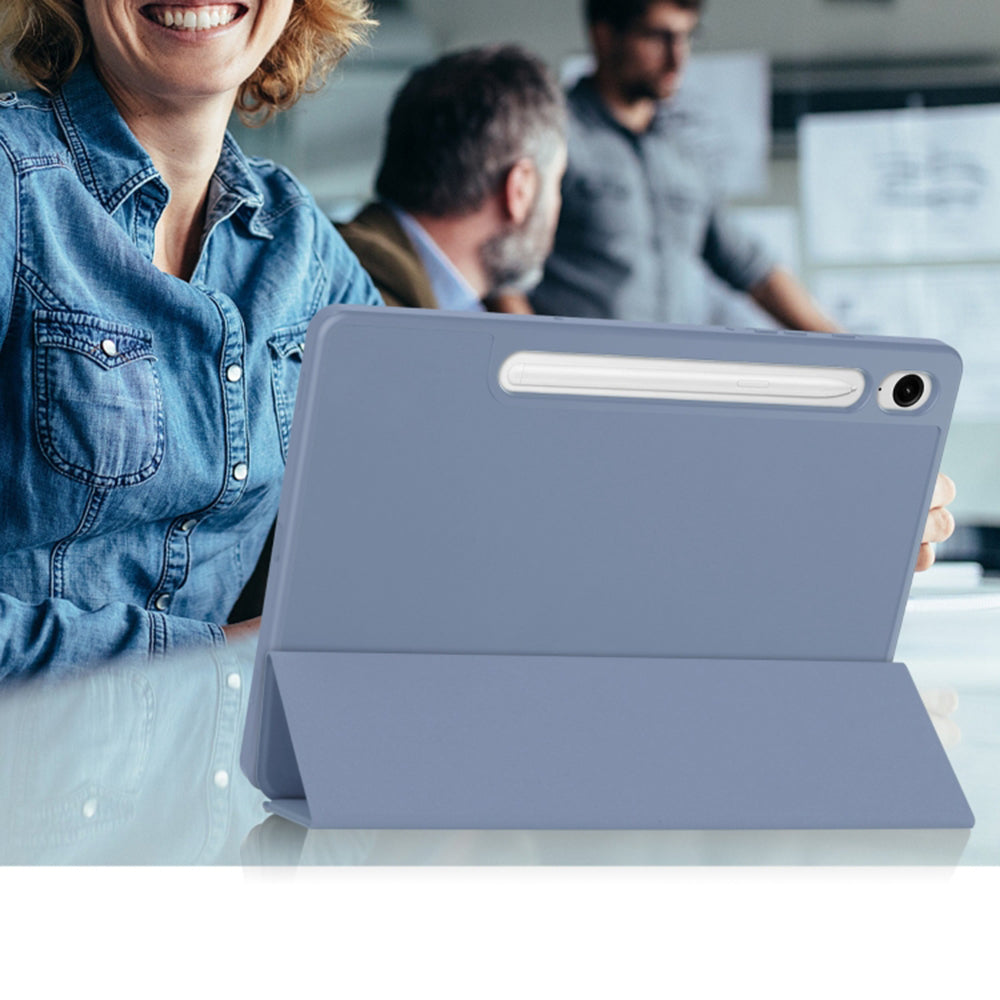 Hülle für Samsung Galaxy Tab S9 FE / Tab S9 / Tab S10 FE, Techsuit, Flex Trifold, Lila