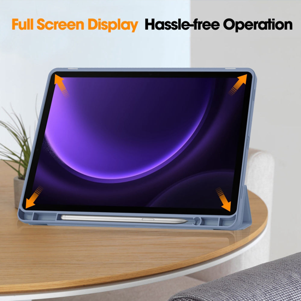 Hülle für Samsung Galaxy Tab S9 FE / Tab S9 / Tab S10 FE, Techsuit, Flex Trifold, Lila