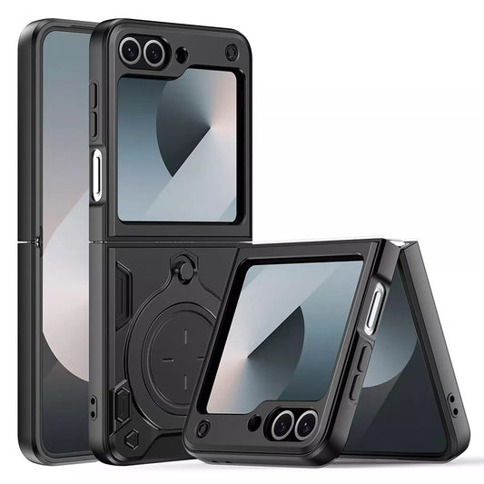 Hülle für Samsung Galaxy Z Flip7 FE F761 / Z Flip6 F741, Techsuit, CamGuard Pro, Schwarz