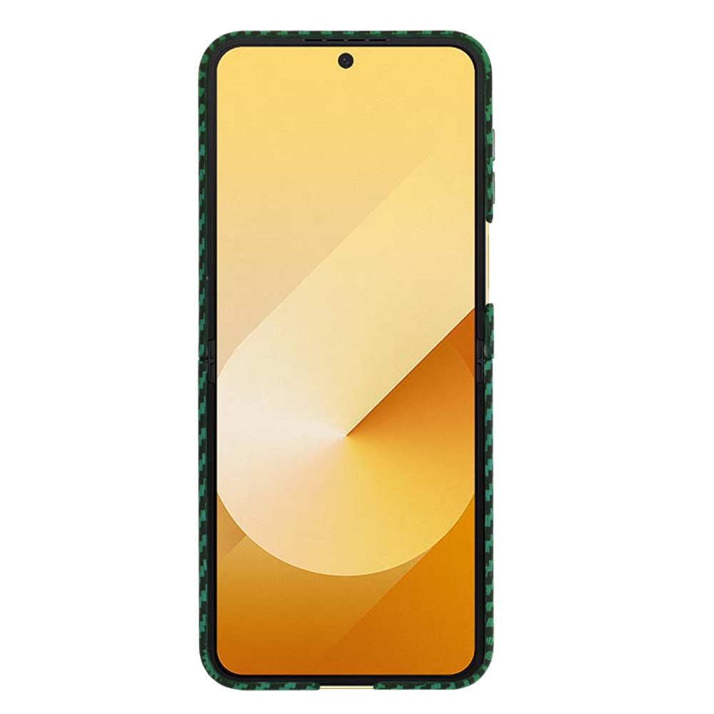 Hülle für Samsung Galaxy Z Flip7 FE F761 / Z Flip6 F741, Techsuit, Carbonite FiberShell, Grün