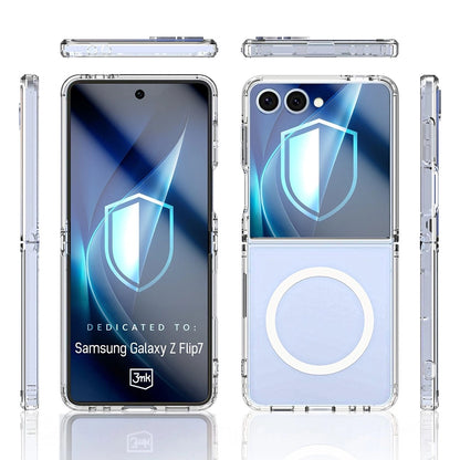 MagSafe-Hülle für Samsung Galaxy Z Flip7 F766, 3MK, Armor MagCase, Transparent