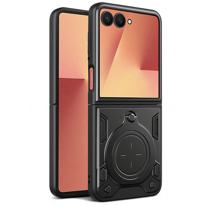Hülle für Samsung Galaxy Z Flip7 F766, Techsuit, CamGuard Pro, Schwarz