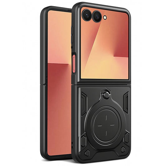 Hülle für Samsung Galaxy Z Flip7 F766, Techsuit, CamGuard Pro, Schwarz