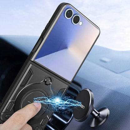 Hülle für Samsung Galaxy Z Flip7 F766, Techsuit, CamGuard Pro, Schwarz