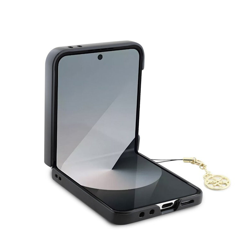 Hülle für Samsung Galaxy Z Flip7 FE F761 / Z Flip6 F741, Guess, 4G Charm, Braun