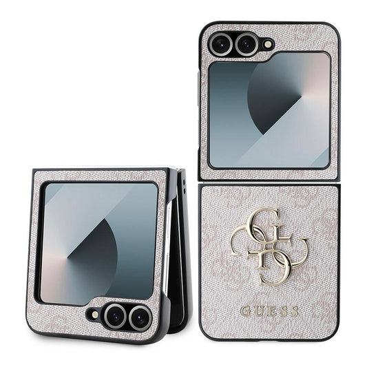 Hülle für Samsung Galaxy Z Flip7 FE F761 / Z Flip6 F741, Guess, 4G Metal Logo, Rosa