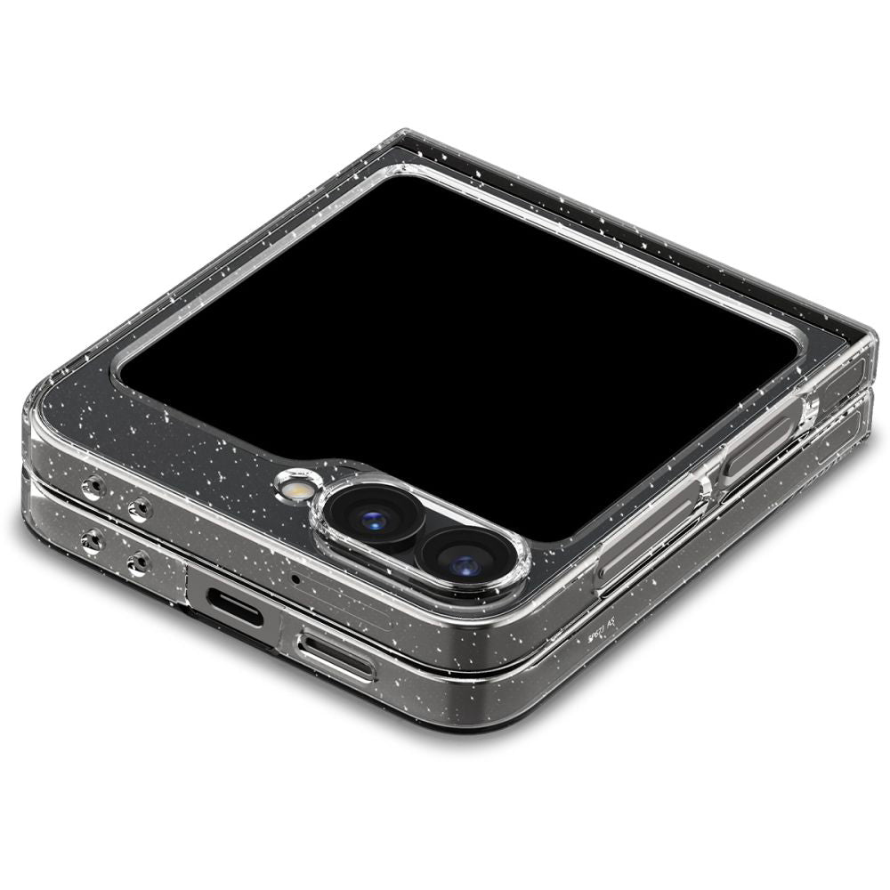 Hülle für Samsung Galaxy Z Flip7 FE F761 / Z Flip6 F741, Spigen, Air Skin Glitter, Transparent