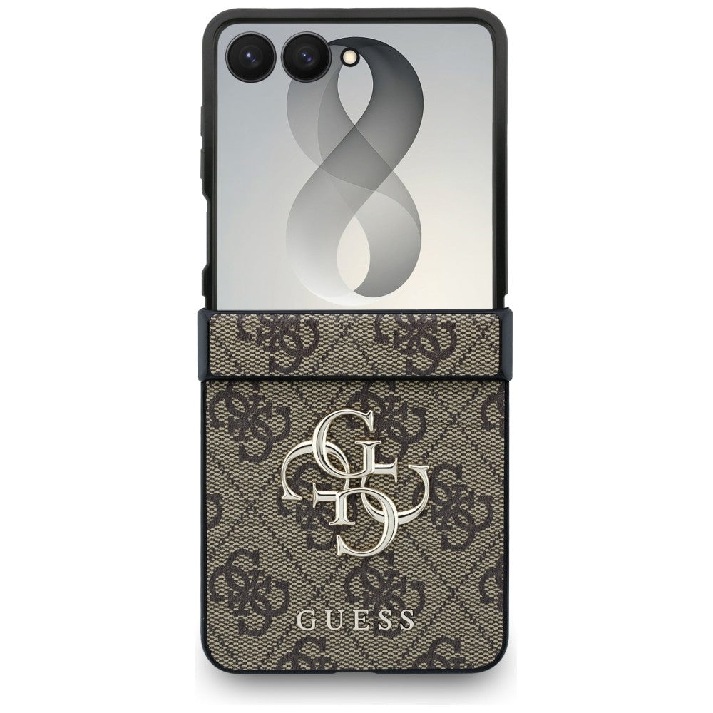 Hülle für Samsung Galaxy Z Flip8 F776, Guess, 4G Big Logo, Braun