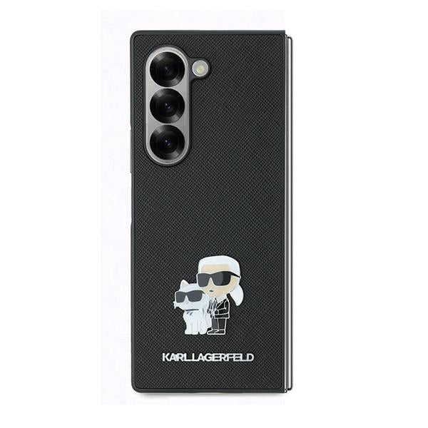 Case for Samsung Galaxy Z Fold6 F956, Karl Lagerfeld, Saffiano Karl & Choupette Metal, Black