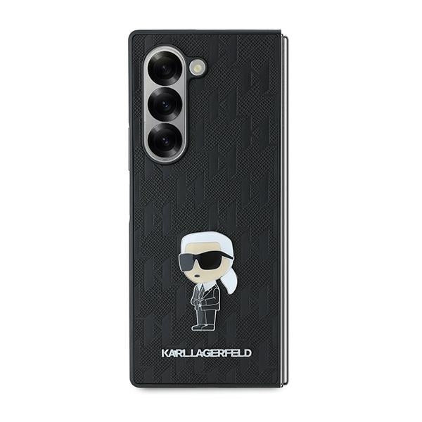Case for Samsung Galaxy Z Fold6 F956, Karl Lagerfeld, Saffiano Monogram Ikonik, Black