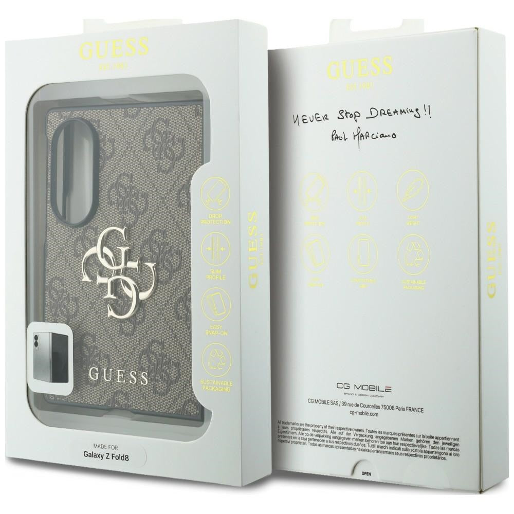 Hülle für Samsung Galaxy Z Fold8 F971, Guess, 4G Big Logo, Braun