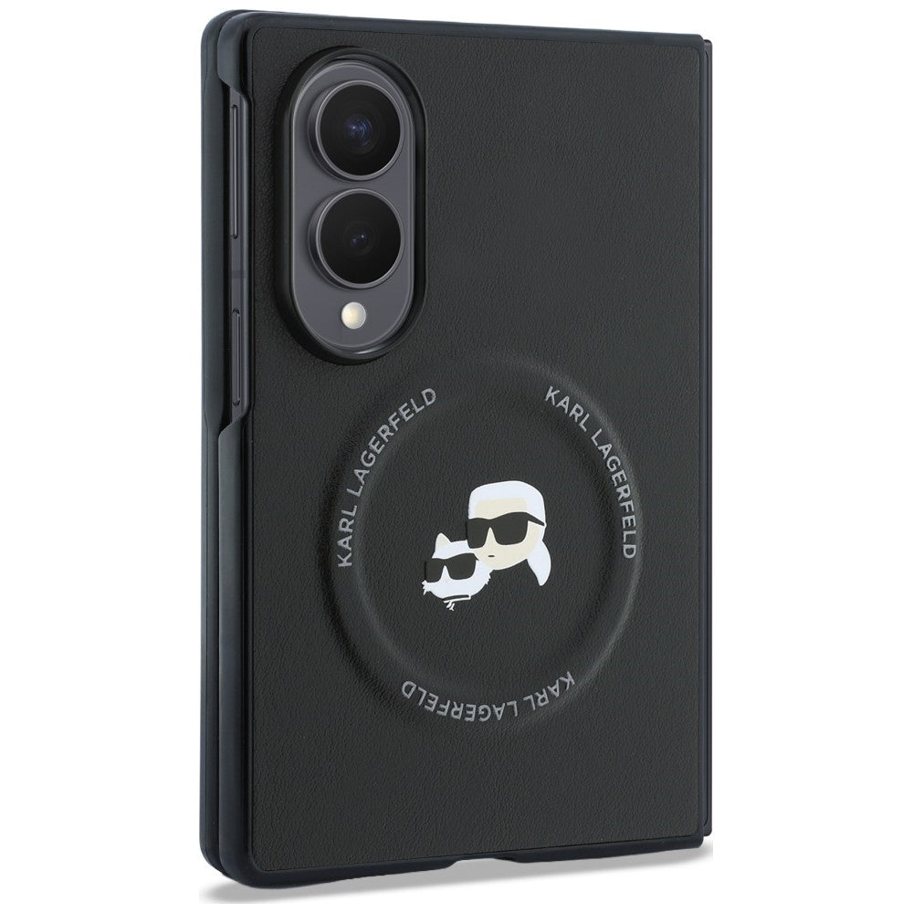 Hülle für Samsung Galaxy Z Fold8 F971, Karl Lagerfeld, Karl & Choupette Head Pin, Schwarz