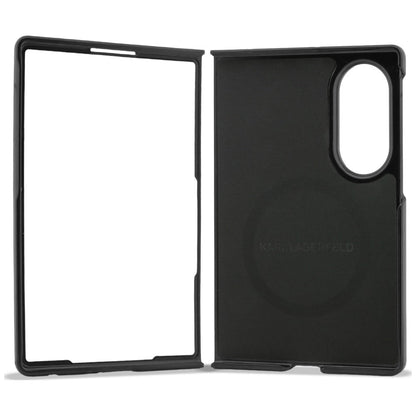 Hülle für Samsung Galaxy Z Fold8 F971, Karl Lagerfeld, Karl & Choupette Head Pin, Schwarz
