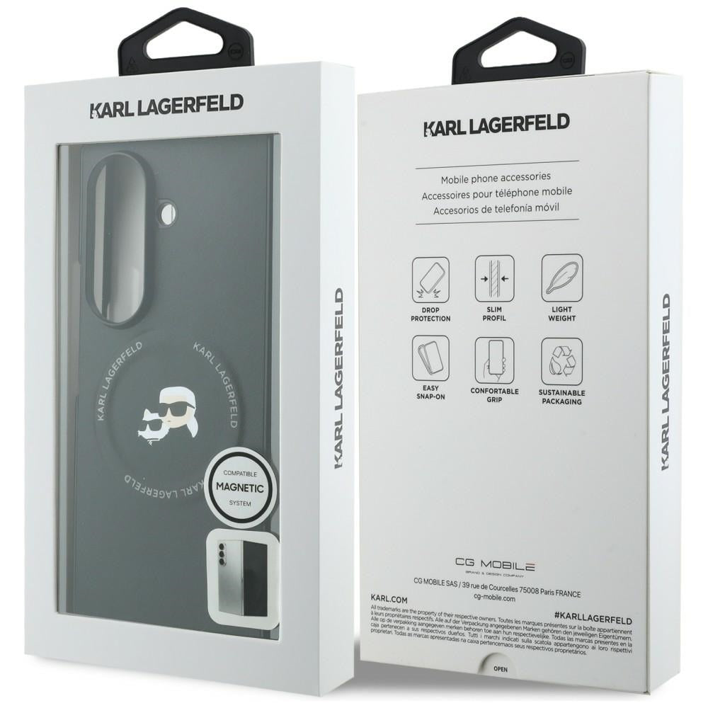 Hülle für Samsung Galaxy Z Fold8 Ultra F976, Karl Lagerfeld, Karl & Choupette Head Pin, Schwarz