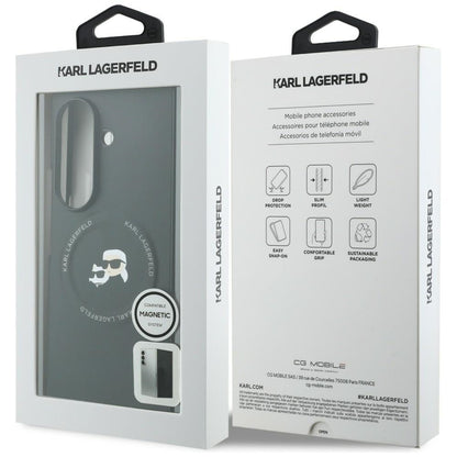 Hülle für Samsung Galaxy Z Fold8 Ultra F976, Karl Lagerfeld, Karl & Choupette Head Pin, Schwarz