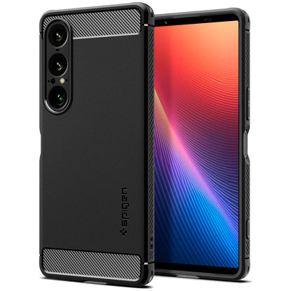 Hülle für Sony Xperia 1 VII, Spigen, Rugged Armor, Mattschwarz