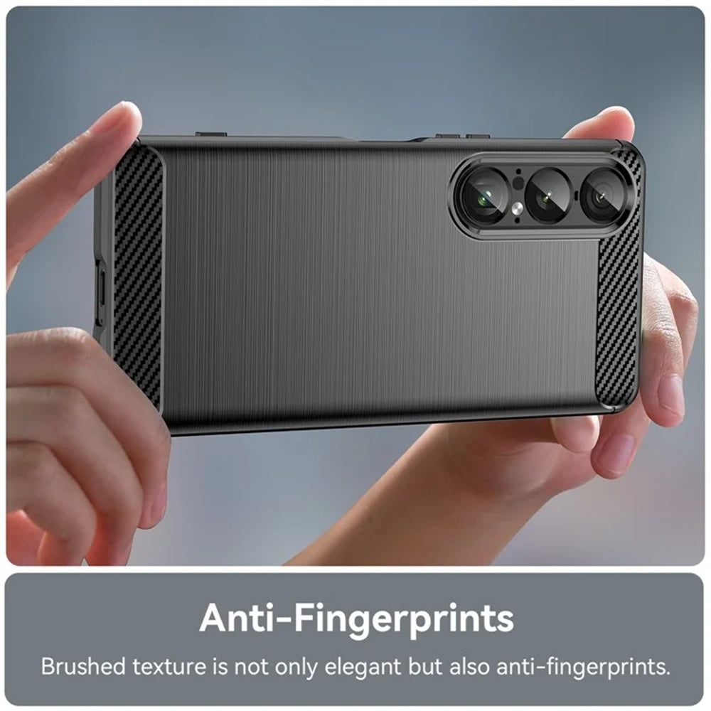 Hülle für Sony Xperia 1 VII, Techsuit, Carbon, Schwarz