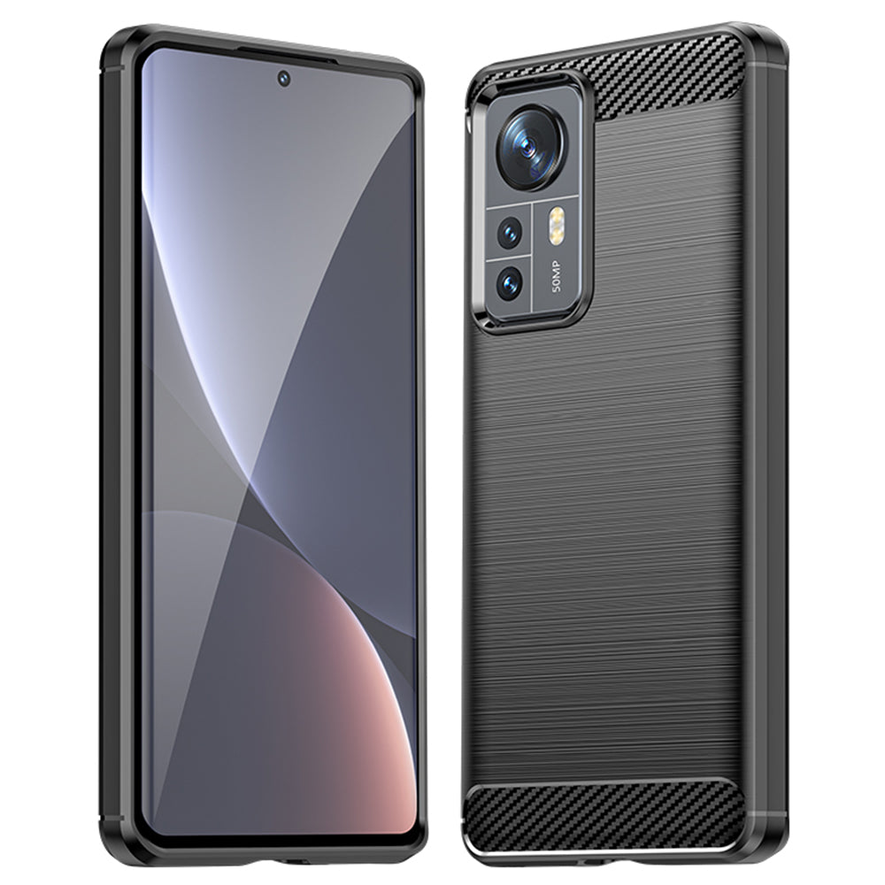 Hülle für Xiaomi 12X / 12, Techsuit, Carbon, Schwarz