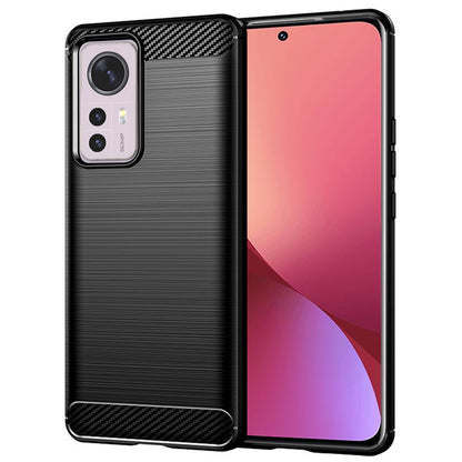 Hülle für Xiaomi 12X / 12, Techsuit, Carbon, Schwarz