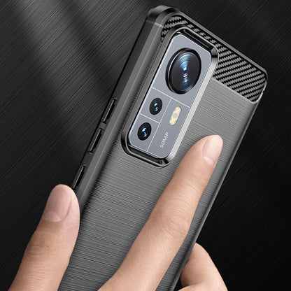 Hülle für Xiaomi 12X / 12, Techsuit, Carbon, Schwarz