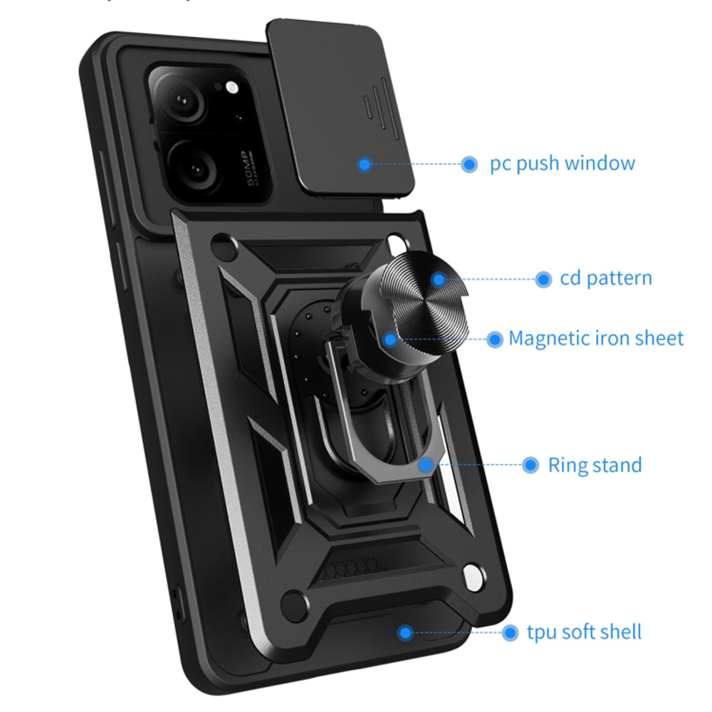 Hülle für Xiaomi 13T Pro / 13T, Techsuit, CamShield, Schwarz
