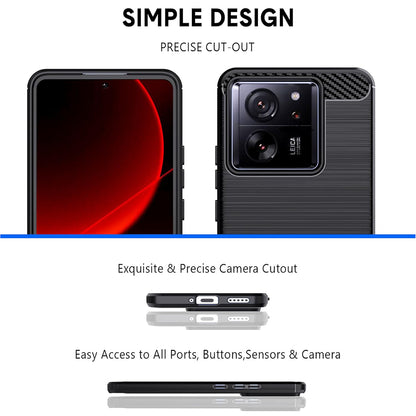 Hülle für Xiaomi 13T Pro / 13T, Techsuit, Carbon, Schwarz