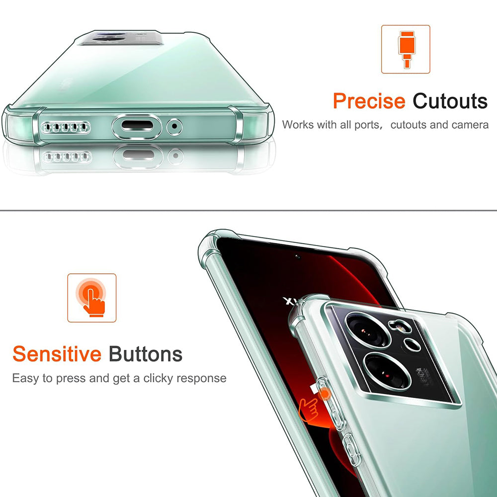 Hülle für Xiaomi 13T Pro / 13T, Techsuit, stoßfest klar, transparent