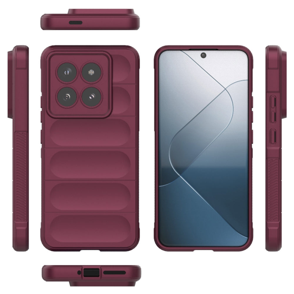 Hülle für Xiaomi 14 Pro, Techsuit, Magic Shield, Weinrot