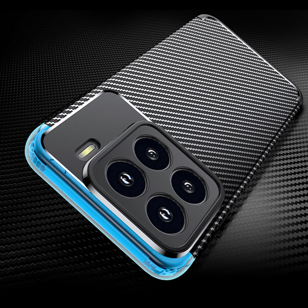 Hülle für Xiaomi 15 Pro, Techsuit, CarbonFiber, Schwarz